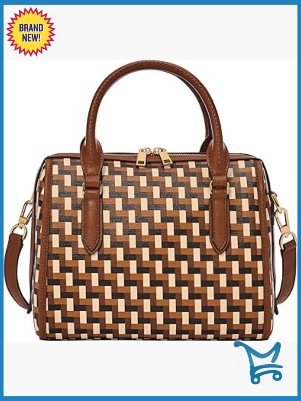 Lightweight Denim Patchwork Satchel Purse with Adjustable Crossbody Strap